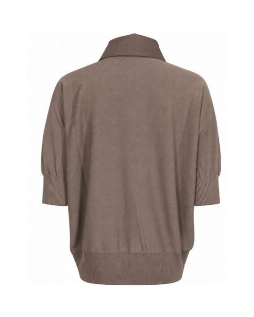 D.exterior Brown Blouses