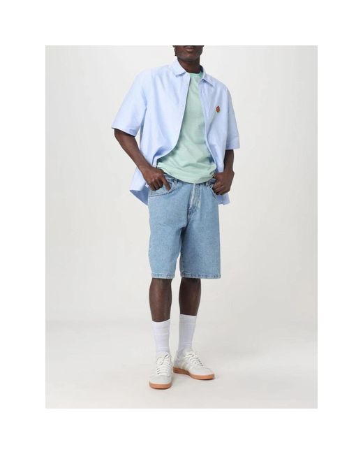 KENZO Blau Besticktes Hemd in Blue für Herren