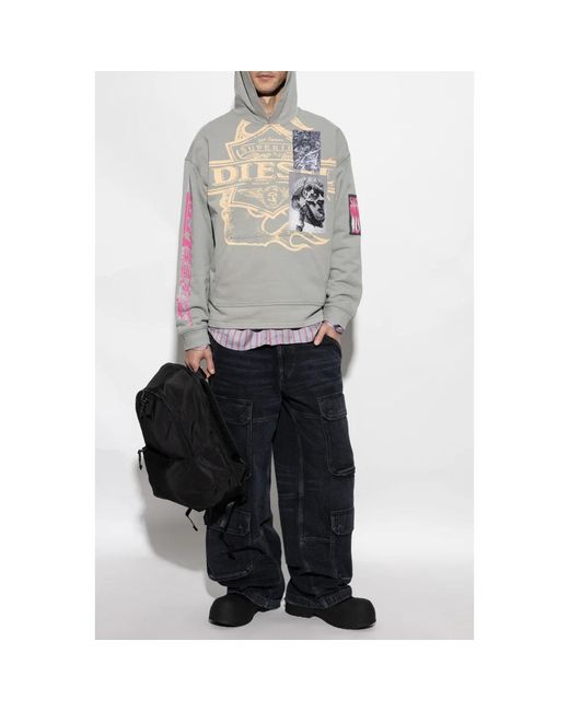 DIESEL Hoodies in het Gray voor heren