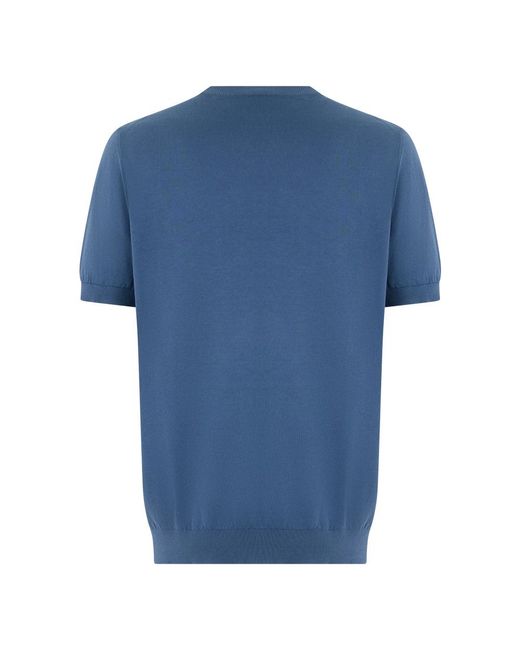 Fedeli Kurzarmpullover in Blue für Herren