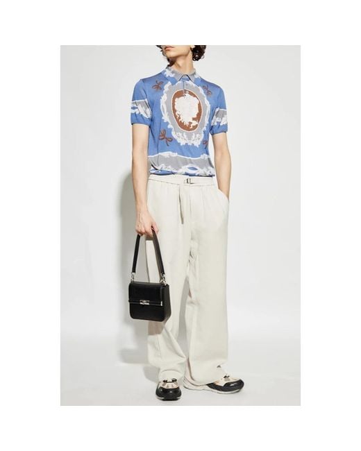 Versace Polo Mit Medusa Cameo-Print in Blue für Herren