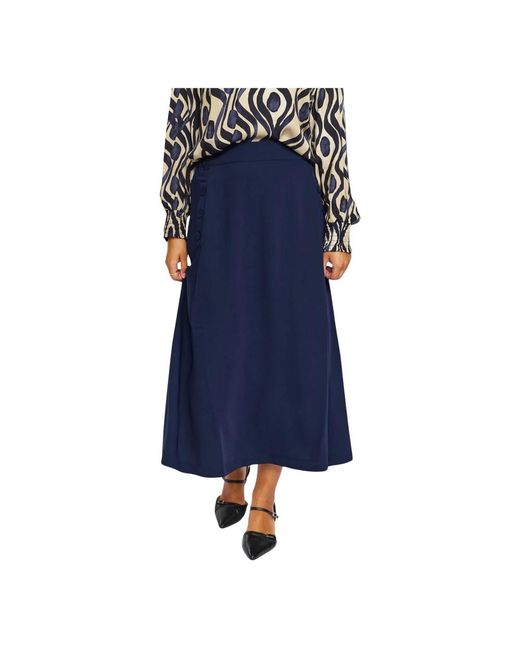 2-Biz Blue Midi Skirts