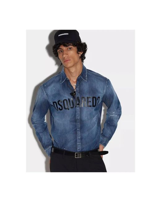 DSquared² Blue Denim Shirts for men