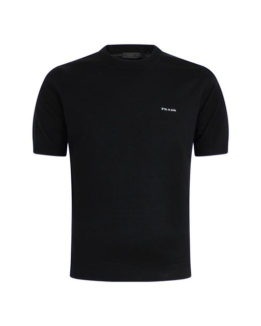 Prada Black Round-Neck Knitwear for men