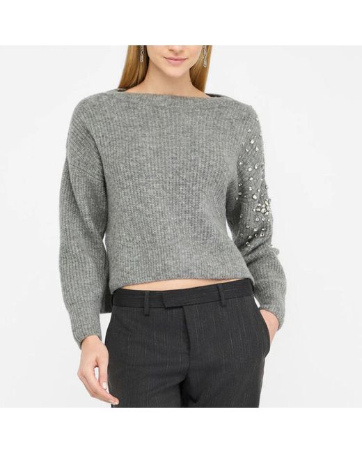 Liu Jo Gray Round-Neck Knitwear
