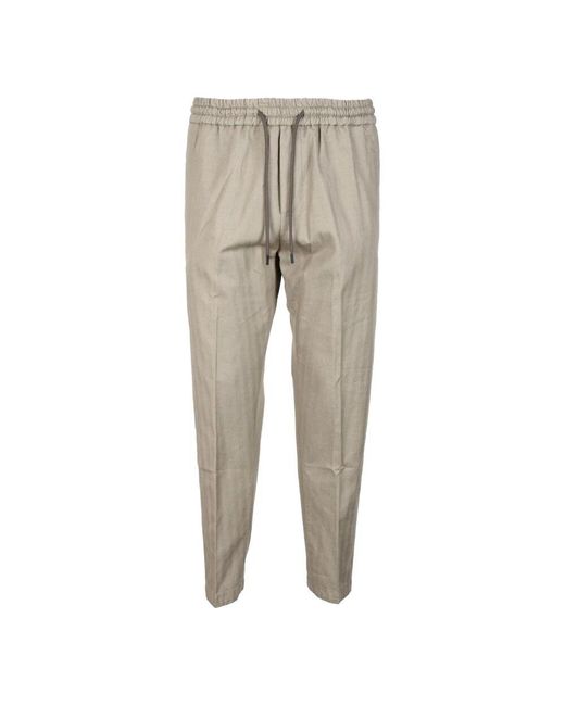 Dondup Elastische taille leinenhose in Gray für Herren