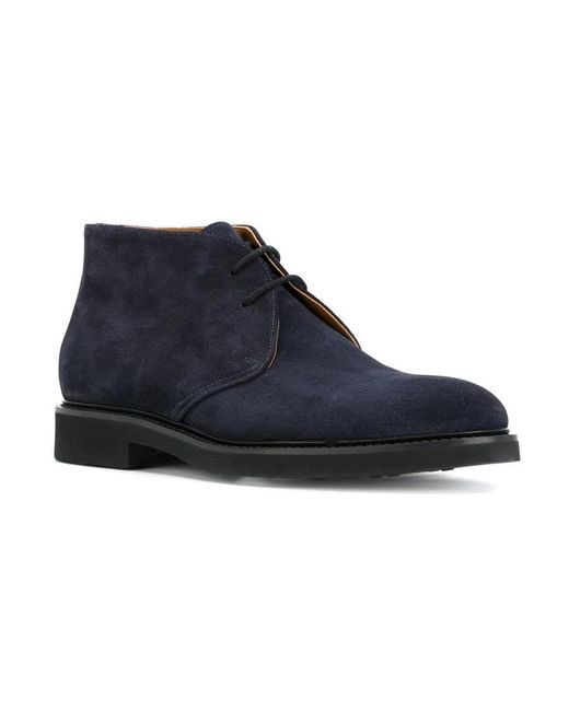 Doucal's Blue Lace-Up Boots for men