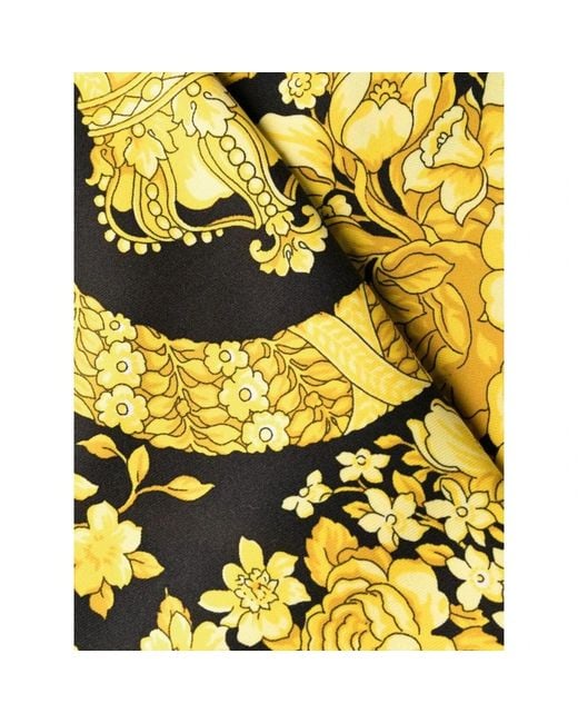 Versace Yellow Leggings With Iconic Baroque Print