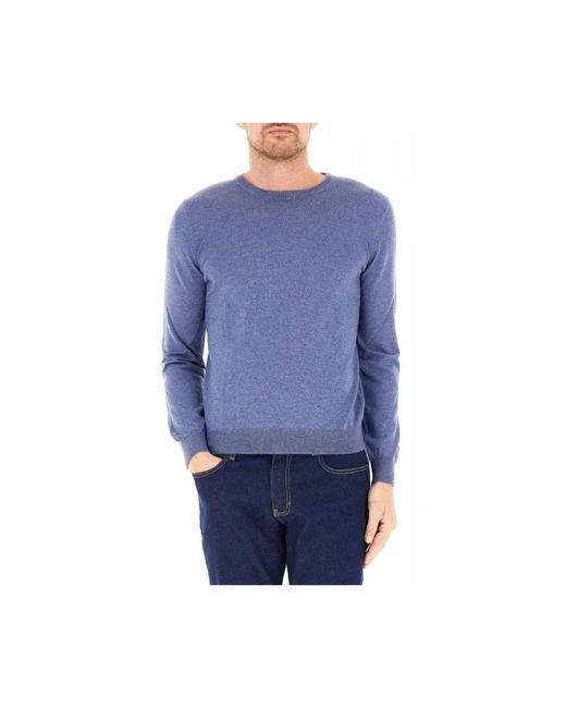 Gran Sasso Truien & Vesten ,Blauw ,Wol Trui Met Ronde Hals in het Blue voor heren
