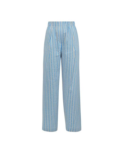 Alysi Blue Straight Trousers
