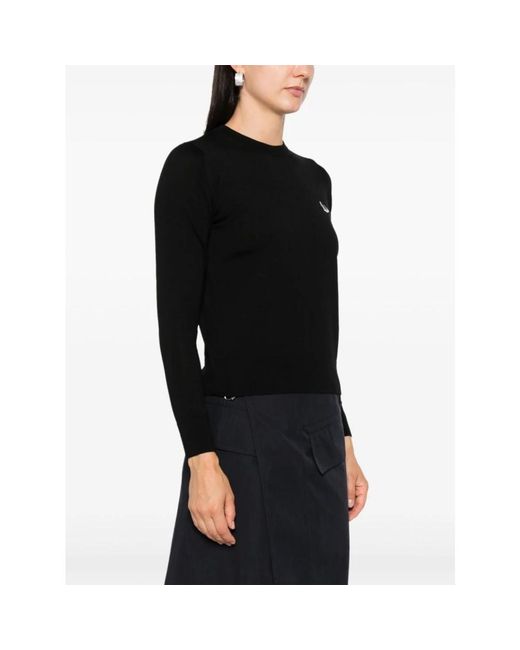 Round-Neck Knitwear Maison Kitsuné en coloris Black