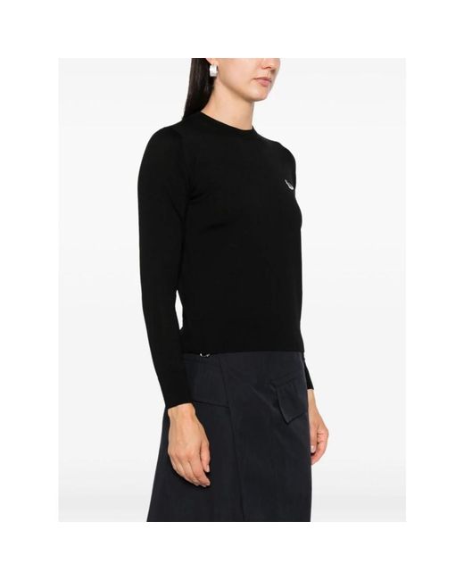 Round-Neck Knitwear Maison Kitsuné en coloris Black
