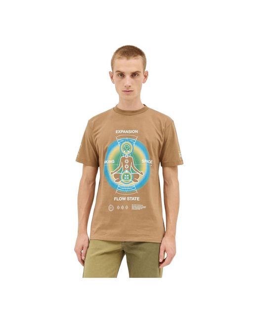 Space Available Tops ,Bruin ,Katoen Grafische Print Katoenen T-Shirt in het Green voor heren