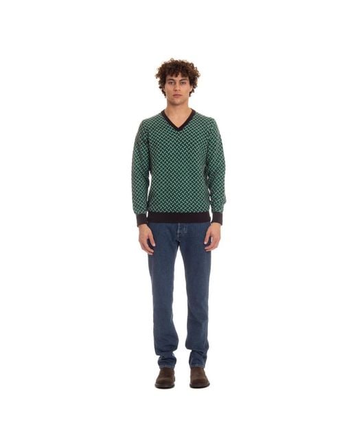 Drumohr Kaschmirpullover mit keks-muster in Green für Herren