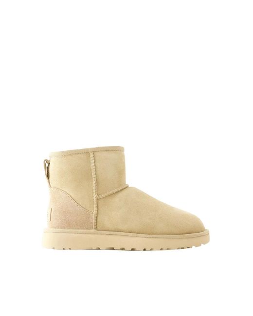 Ugg Natural Classic Mini Ii Ankle Boots - - Leather - Beige