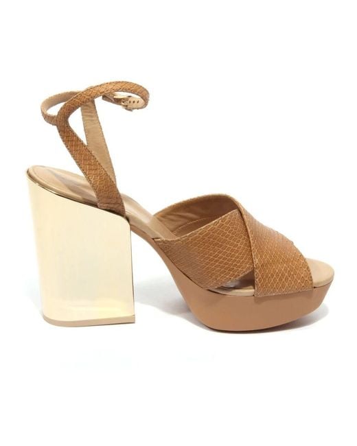 Hogan Metallic High Heel Sandals
