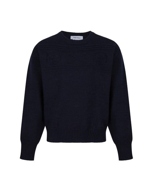 McQueen Blue Round-Neck Knitwear for men