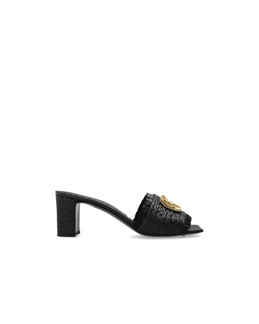 Dolce & Gabbana Black Heeled Mules