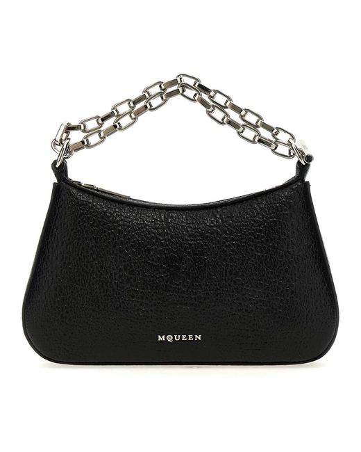 McQueen Black Shoulder Bags