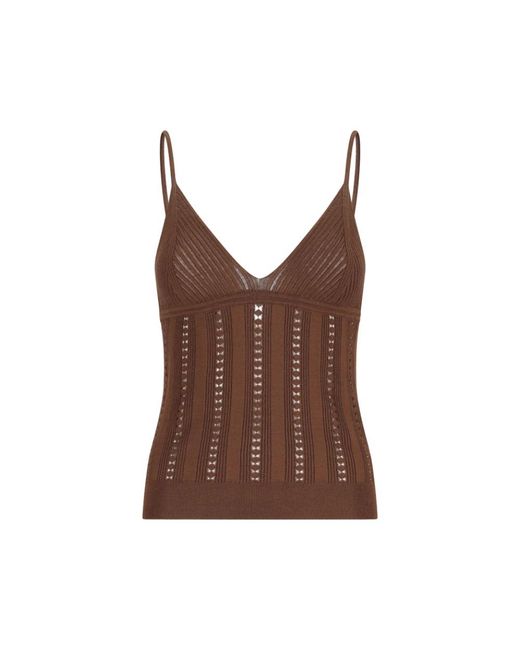 Blumarine Brown V-Neck Knitwear