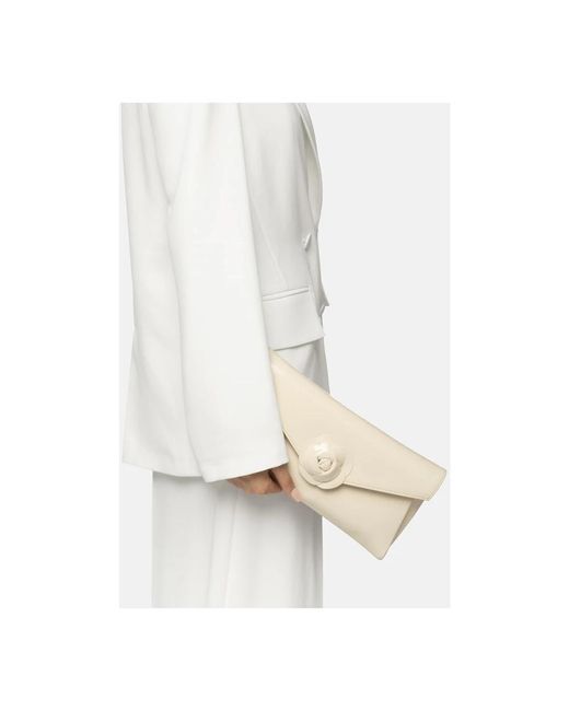 TWENTYFOUR Roze Applicatie Clutch Tas in het Natural