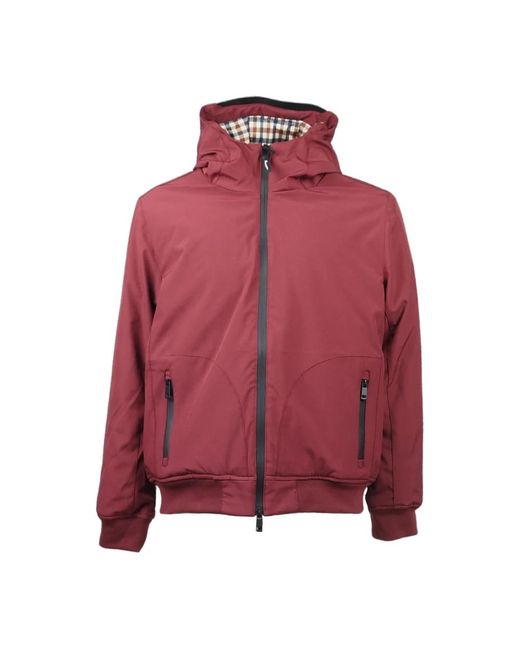 Aquascutum Jassen ,Rood ,Polyester Rode Gewatteerde Winterjas Voor in het Red voor heren