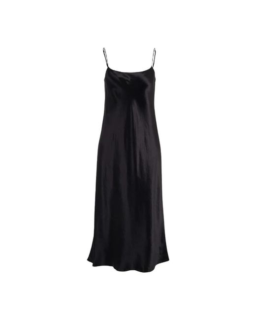 Vince Kleedjes ,Zwart ,Satijn Satijnen Slip Dress in het Black