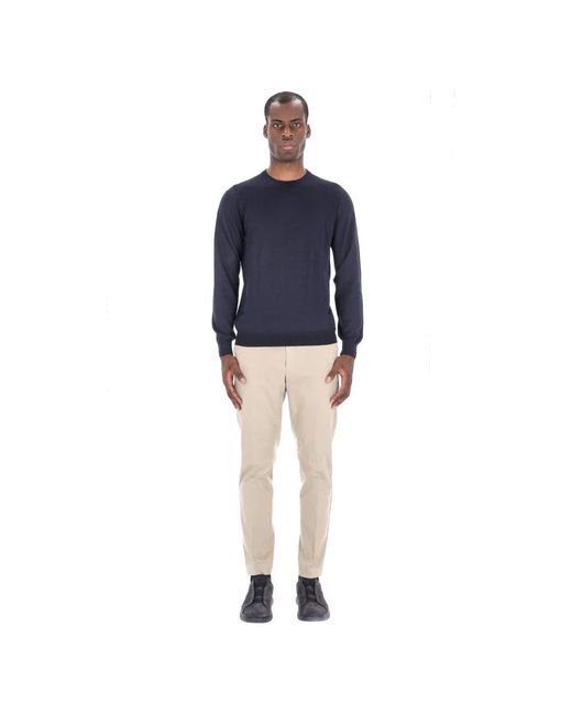 Barba Napoli Blue Round-Neck Knitwear for men