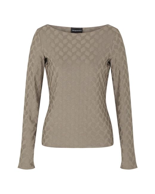 Emporio Armani Gray Long Sleeve T-Shirts