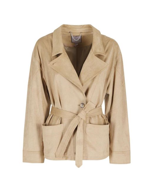 Urbancode Natural Belted Patch-Pockets Jacket