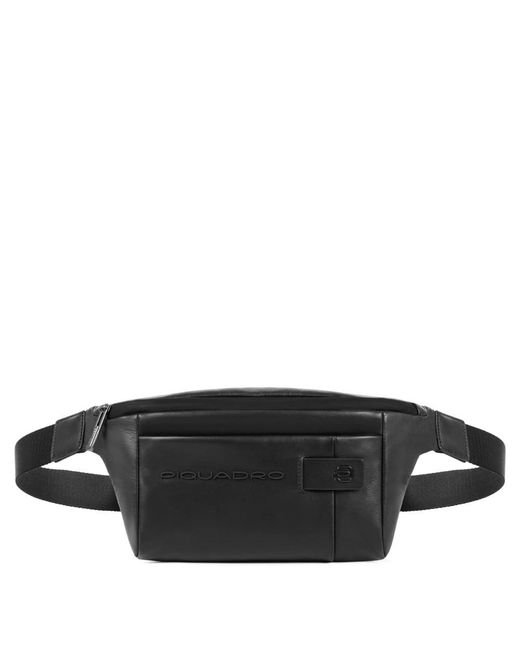 Piquadro Black Bum Bags for men