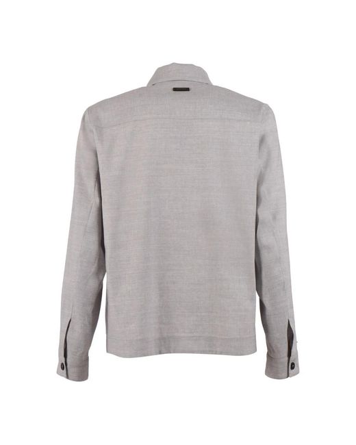 Peserico Giacca-Camicia Con Zip in het Gray voor heren