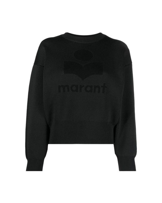Isabel Marant Black Schwarzer sweatshirt mit logo und rundhalsausschnitt isabel marant étoile