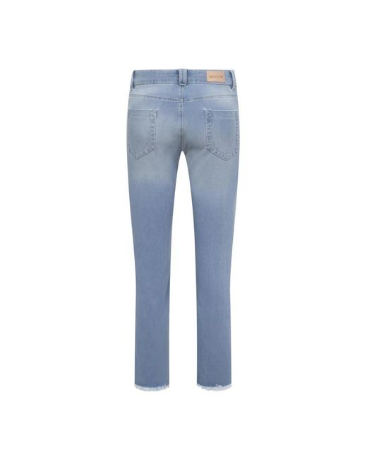 Seductive Jeans ,Blauw ,Denim Claire Cropped Denim Jeans in het Blue