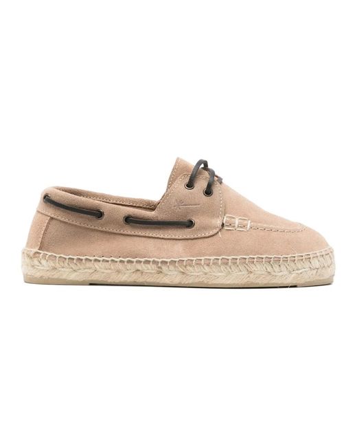 Manebí Schoenen ,Leer Hamptons Boat-Schoenen Espadrilles in het Natural