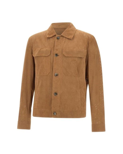 Boss Brown Leather Jackets for men