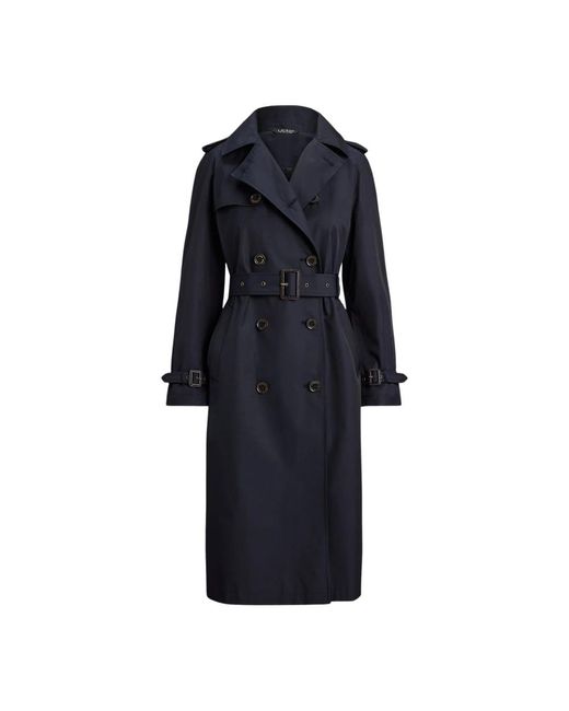 Ralph Lauren Blue Gefütterter Zweireihiger Mantel