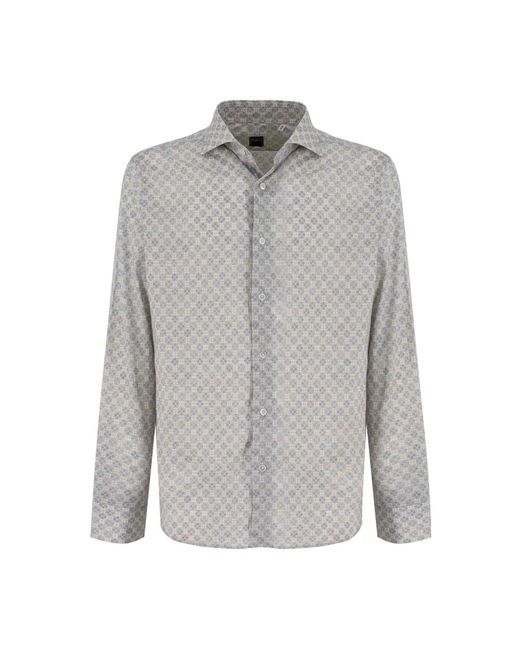 Fedeli Gray Casual Shirts for men