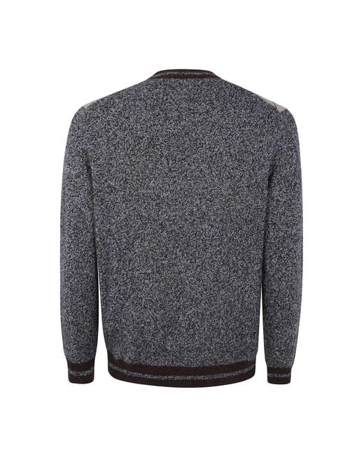 Ballantyne Argyle Pattern Rundhals-Pullover in Gray für Herren
