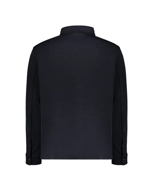 Herno Overhemden ,Blauw ,Wol Wollen Longsleeve Shirt Met Zakken in het Blue voor heren