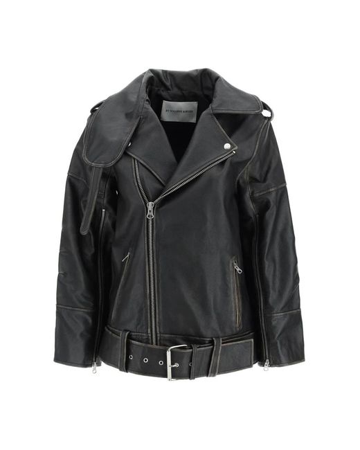Beatrisse leather jacket di By Malene Birger in Black