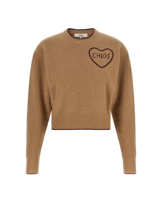 Chloé Natural Round-Neck Knitwear