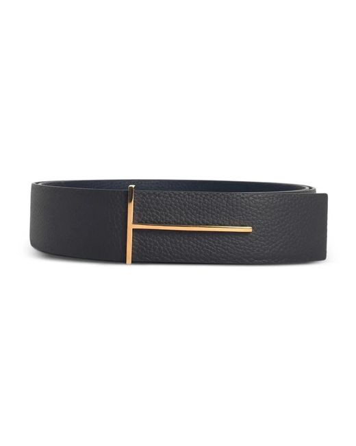 Tom Ford Accessoires ,Bruin ,Leer Slim T Reversible Riem in het Blue voor heren