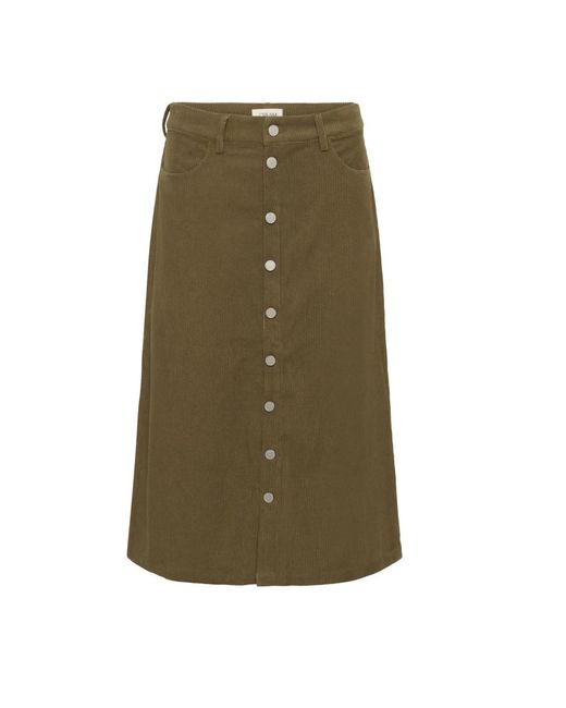 Cream Midi Skirts in het Green