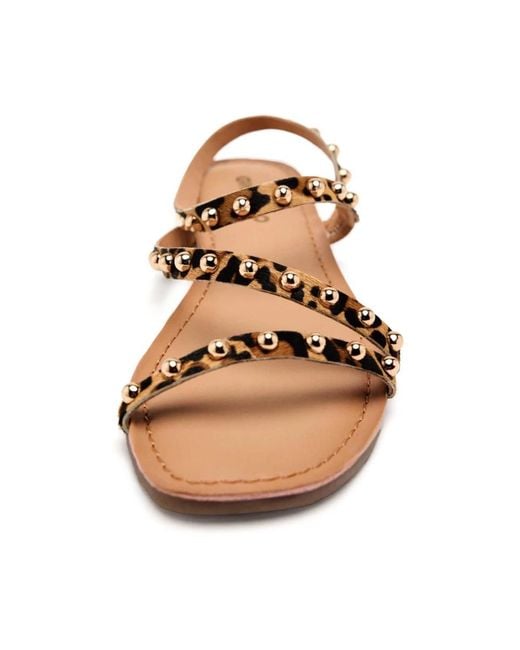 Gioseppo Brown Studded Low Sandal