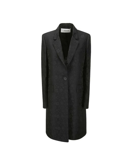 Lanvin Single-Breasted Coats in het Black