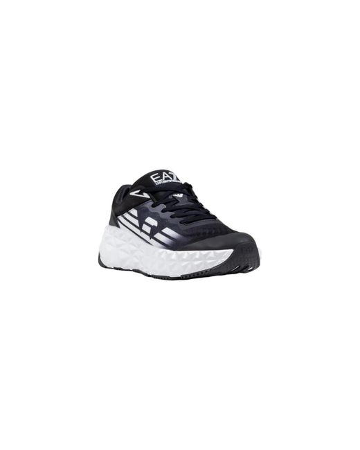 EA7 Blue Black And White Polyester Athletic Sneakers for men