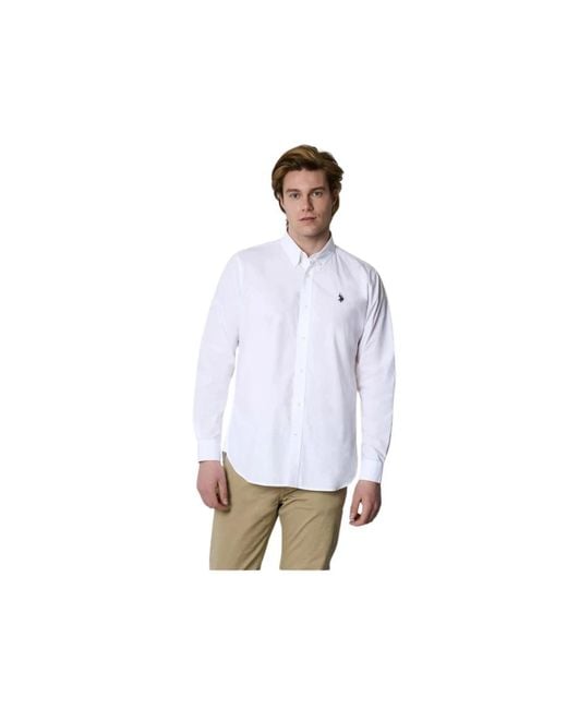 U.S. POLO ASSN. White Casual Shirts for men