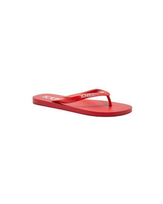 Iceberg Vertical Logo Slipper in Red für Herren