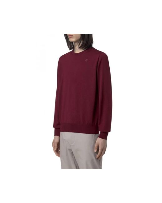 K-Way Red Round-Neck Knitwear for men